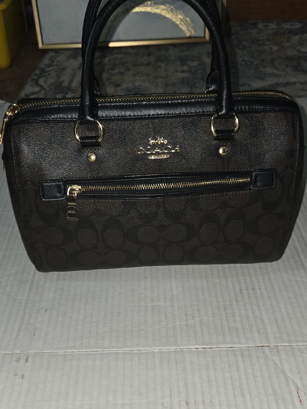 Coach  Rowan Brown Signature Canvas